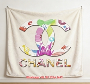 Colorful Paint Splatter Chanel Logo Flannel Throw Blanket  Chanel Inspired Luxury Wall Decor IMG_7281